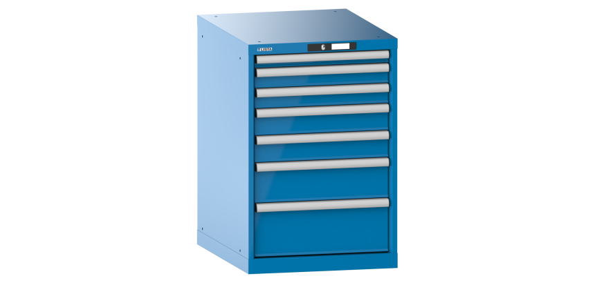 Armoire à tiroirs Lista 27x36E H 85 x L 56,4 x P 72,5 cm 7 tiroirs (1 x 5, 2 x 7,5, 2 x 10, 1 x 15 et 1 x 20 cm) Key Lock