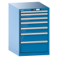 LISTA - Armoire à tiroirs 27x36E (LxPxH) 564x725x850mm 7 tiroirs (1x50/2x75/2x100/1x150/1x200) 75kg KEY Lock Bleu clair RAL 5012