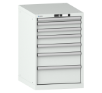 Armoire à tiroirs Lista 27x36E H 85 x L 56,4 x P 72,5 cm 7 tiroirs (1 x 5, 2 x 7,5, 2 x 10, 1 x 15 et 1 x 20 cm) Key Lock