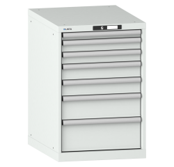 Armoire à tiroirs Lista 27x36E H 85 x L 56,4 x P 72,5 cm 7 tiroirs (1 x 5, 2 x 7,5, 2 x 10, 1 x 15 et 1 x 20 cm) Key Lock