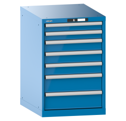 Armoire à tiroirs Lista 27x36E H 85 x L 56,4 x P 72,5 cm 7 tiroirs (2 x 7,5, 3 x 10 et 2 x 15 cm) Key Lock