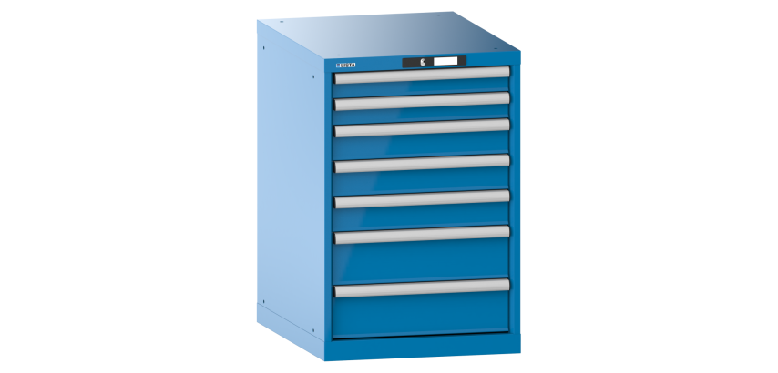 Armoire à tiroirs Lista 27x36E H 85 x L 56,4 x P 72,5 cm 7 tiroirs (2 x 7,5, 3 x 10 et 2 x 15 cm) Key Lock