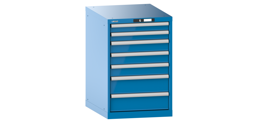 Armoire à tiroirs Lista 27x36E H 85 x L 56,4 x P 72,5 cm 7 tiroirs (2 x 7,5, 3 x 10 et 2 x 15 cm) Key Lock