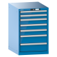 LISTA - Armoire à tiroirs 27x36E (LxPxH) 564x725x850mm 7 tiroirs (2x75/3x100/2x150) 75kg KEY Lock Bleu clair RAL 5012