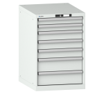Armoire à tiroirs Lista 27x36E H 85 x L 56,4 x P 72,5 cm 7 tiroirs (2 x 7,5, 3 x 10 et 2 x 15 cm) Key Lock