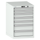 LISTA - Armoire à tiroirs 27x36E (LxPxH) 564x725x850mm 7 tiroirs (2x75/3x100/2x150) 75kg KEY Lock Gris clair RAL 7035