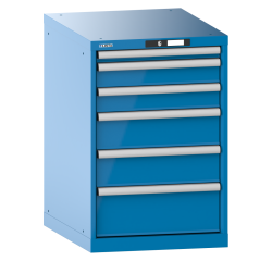 Armoire à tiroirs Lista 27x36E H 85 x L 56,4 x P 72,5 cm 6 tiroirs (1 x 5, 2 x 10, 2 x 15 et 1 x 20 cm) Key Lock