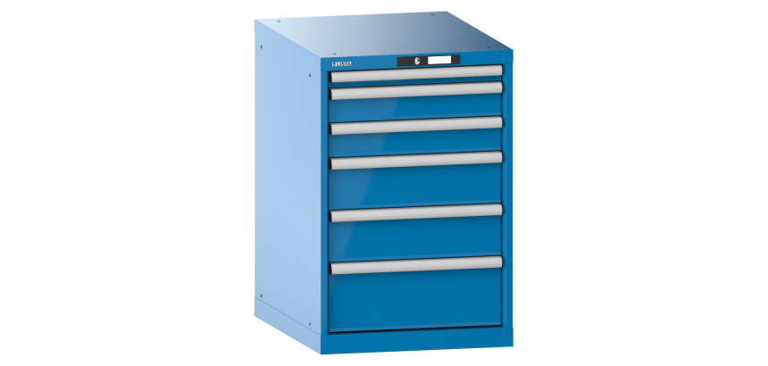 Armoire à tiroirs Lista 27x36E H 85 x L 56,4 x P 72,5 cm 6 tiroirs (1 x 5, 2 x 10, 2 x 15 et 1 x 20 cm) Key Lock