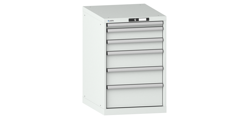 Armoire à tiroirs Lista 27x36E H 85 x L 56,4 x P 72,5 cm 6 tiroirs (1 x 5, 2 x 10, 2 x 15 et 1 x 20 cm) Key Lock