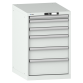 LISTA - Armoire à tiroirs 27x36E (LxPxH) 564x725x850mm 6 tiroirs (1x50/2x100/2x150/1x200) 75kg KEY Lock Gris clair RAL 7035
