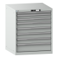 LISTA - Armoire à tiroirs 36x36E (LxPxH) 717x725x850mm 8 tiroirs (1x50/2x75/4x100/1x150) 75kg KEY Lock Gris clair RAL 7035