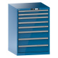 LISTA - Armoire à tiroirs 36x36E (LxPxH) 717x725x1000mm 8 tiroirs (2x75/3x100/3x150) 75kg KEY Lock Bleu clair RAL 5012