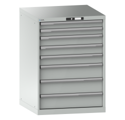 Armoire à tiroirs Lista 36x36E H 100 x L 71,7 x P 72,5 cm 8 tiroirs (2 x 7,5, 3 x 10 et 3 x 15 cm) Key Lock