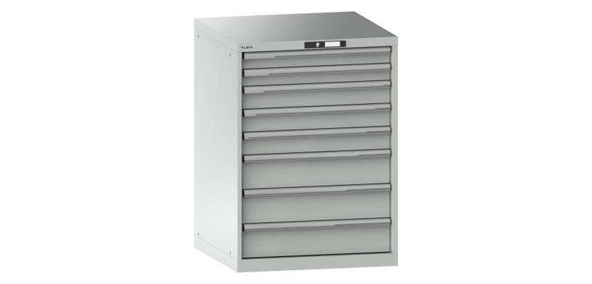 Armoire à tiroirs Lista 36x36E H 100 x L 71,7 x P 72,5 cm 8 tiroirs (2 x 7,5, 3 x 10 et 3 x 15 cm) Key Lock