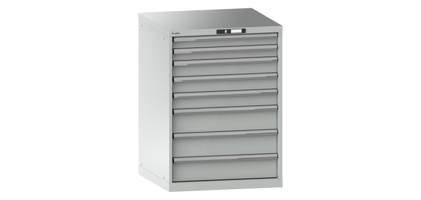 Armoire à tiroirs Lista 36x36E H 100 x L 71,7 x P 72,5 cm 8 tiroirs (2 x 7,5, 3 x 10 et 3 x 15 cm) Key Lock