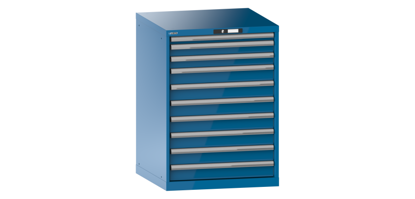 Armoire à tiroirs Lista 36x36E H 100 x L 71,7 x P 72,5 cm 10 tiroirs (1 x 5, 2 x 7,5 et 7 x 10 cm) Key Lock