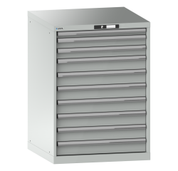 Armoire à tiroirs Lista 36x36E H 100 x L 71,7 x P 72,5 cm 10 tiroirs (1 x 5, 2 x 7,5 et 7 x 10 cm) Key Lock