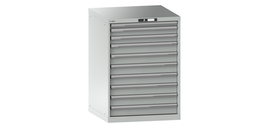 Armoire à tiroirs Lista 36x36E H 100 x L 71,7 x P 72,5 cm 10 tiroirs (1 x 5, 2 x 7,5 et 7 x 10 cm) Key Lock