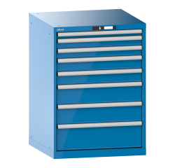 Armoire à tiroirs Lista 36x36E H 100 x L 71,7 x P 72,5 cm 8 tiroirs (1 x 5, 2 x 7,5, 2 x 10, 2 x 15 et 1 x 20 cm) Key Lock