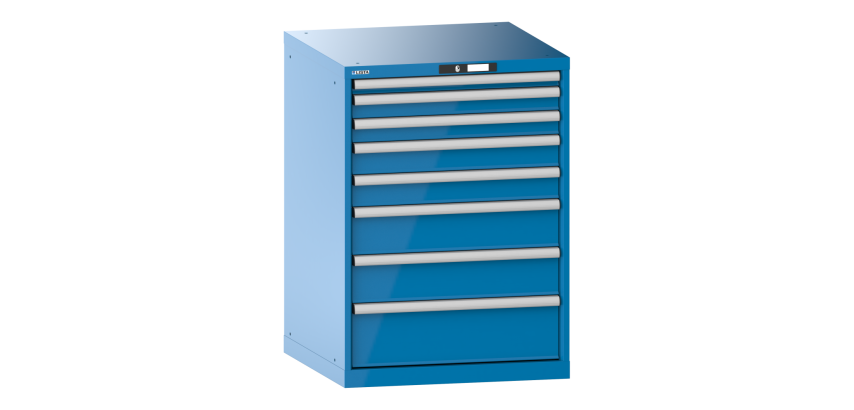 Armoire à tiroirs Lista 36x36E H 100 x L 71,7 x P 72,5 cm 8 tiroirs (1 x 5, 2 x 7,5, 2 x 10, 2 x 15 et 1 x 20 cm) Key Lock