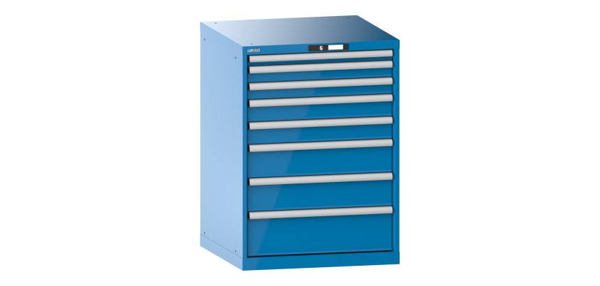 Armoire à tiroirs Lista 36x36E H 100 x L 71,7 x P 72,5 cm 8 tiroirs (1 x 5, 2 x 7,5, 2 x 10, 2 x 15 et 1 x 20 cm) Key Lock