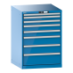 LISTA - Armoire à tiroirs 36x36E (LxPxH) 717x725x1000mm 8 tiroirs (1x50/2x75/2x100/2x150/1x200) 75kg KEY Lock Bleu clair RAL 5012