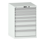 Armoire à tiroirs Lista 36x36E H 100 x L 71,7 x P 72,5 cm 8 tiroirs (1 x 5, 2 x 7,5, 2 x 10, 2 x 15 et 1 x 20 cm) Key Lock