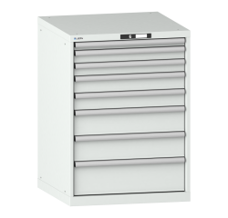 Armoire à tiroirs Lista 36x36E H 100 x L 71,7 x P 72,5 cm 8 tiroirs (1 x 5, 2 x 7,5, 2 x 10, 2 x 15 et 1 x 20 cm) Key Lock