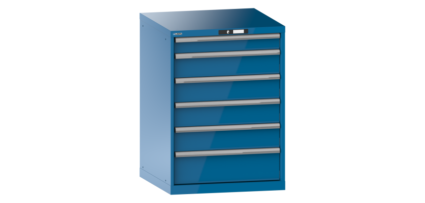 Armoire à tiroirs Lista 36x36E H 100 x L 71,7 x P 72,5 cm 6 tiroirs (1 x 10, 4 x 15 et 1 x 20 cm) Key Lock