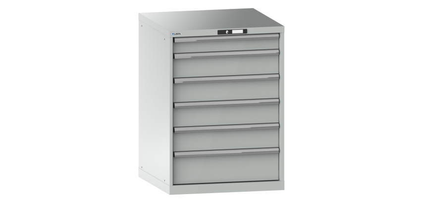 Armoire à tiroirs Lista 36x36E H 100 x L 71,7 x P 72,5 cm 6 tiroirs (1 x 10, 4 x 15 et 1 x 20 cm) Key Lock