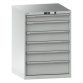 LISTA - Armoire à tiroirs 36x36E (LxPxH) 717x725x1000mm 6 tiroirs (1x100/4x150/1x200) 75kg KEY Lock Gris clair RAL 7035