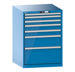 Armoire à tiroirs Lista 36x36E H 100 x L 71,7 x P 72,5 cm 7 tiroirs (1 x 5, 2 x 7,5, 2 x 10, 1 x 20 et 1 x 30cm) Key Lock