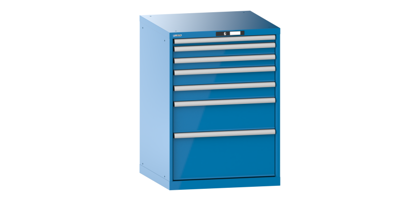 Armoire à tiroirs Lista 36x36E H 100 x L 71,7 x P 72,5 cm 7 tiroirs (1 x 5, 2 x 7,5, 2 x 10, 1 x 20 et 1 x 30cm) Key Lock