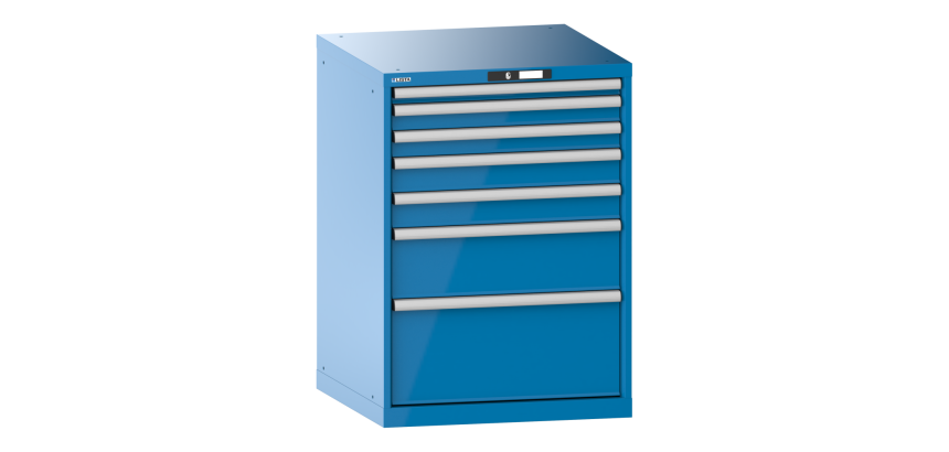 Armoire à tiroirs Lista 36x36E H 100 x L 71,7 x P 72,5 cm 7 tiroirs (1 x 5, 2 x 7,5, 2 x 10, 1 x 20 et 1 x 30cm) Key Lock