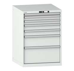 Armoire à tiroirs Lista 36x36E H 100 x L 71,7 x P 72,5 cm 7 tiroirs (1 x 5, 2 x 7,5, 2 x 10, 1 x 20 et 1 x 30cm) Key Lock