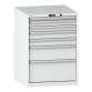 LISTA - Armoire à tiroirs 36x36E (LxPxH) 717x725x1000mm 7 tiroirs (1x50/2x75/2x100/1x200/1x300) 75kg KEY Lock Gris clair RAL 7035