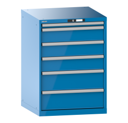 Armoire à tiroirs Lista 36x36E H 100 x L 71,7 x P 72,5 cm 6 tiroirs (1 x 5, 3 x 15 et 2 x 20 cm) Key Lock