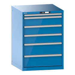 LISTA - Armoire à tiroirs 36x36E (LxPxH) 717x725x1000mm 6 tiroirs (1x50/3x150/2x200) 75kg KEY Lock Bleu clair RAL 5012