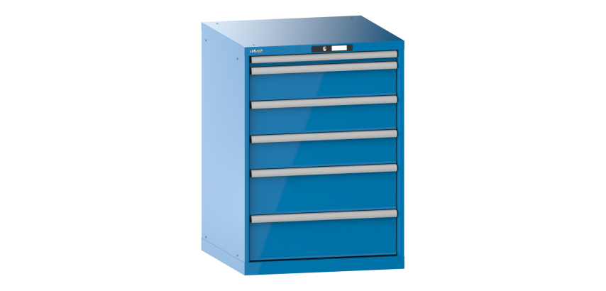 Armoire à tiroirs Lista 36x36E H 100 x L 71,7 x P 72,5 cm 6 tiroirs (1 x 5, 3 x 15 et 2 x 20 cm) Key Lock