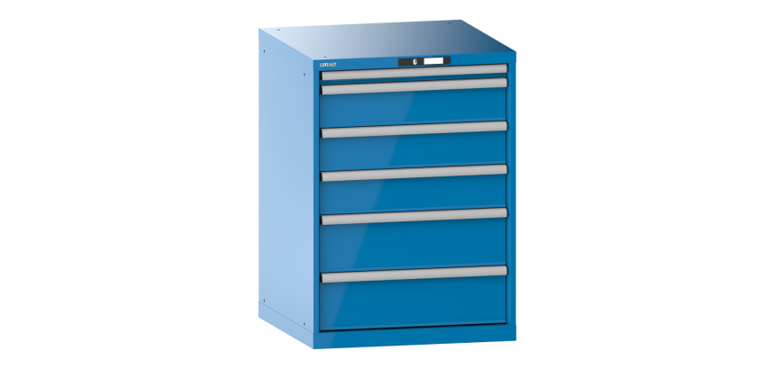 Armoire à tiroirs Lista 36x36E H 100 x L 71,7 x P 72,5 cm 6 tiroirs (1 x 5, 3 x 15 et 2 x 20 cm) Key Lock