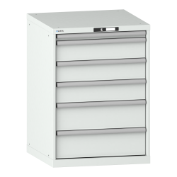 LISTA - Armoire à tiroirs 36x36E (LxPxH) 717x725x1000mm 6 tiroirs (1x50/3x150/2x200) 75kg KEY Lock Gris clair RAL 7035
