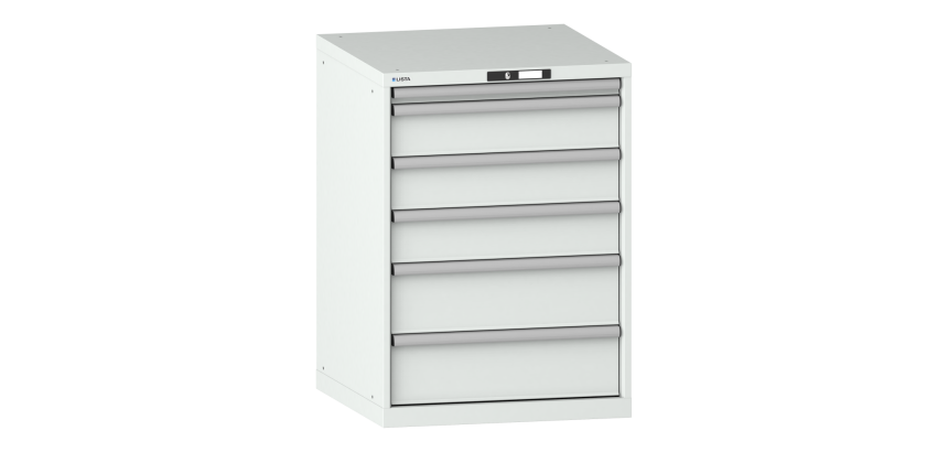 Armoire à tiroirs Lista 36x36E H 100 x L 71,7 x P 72,5 cm 6 tiroirs (1 x 5, 3 x 15 et 2 x 20 cm) Key Lock