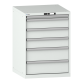 LISTA - Armoire à tiroirs 36x36E (LxPxH) 717x725x1000mm 6 tiroirs (1x50/3x150/2x200) 75kg KEY Lock Gris clair RAL 7035