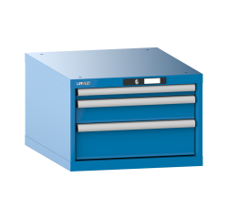 Armoire à tiroirs Lista 27 x 36E H 38,3 x L 56,4 x P 72,5 cm 3 tiroirs (1 x 5, 1 x 10 et 1 x 15 cm) Key Lock