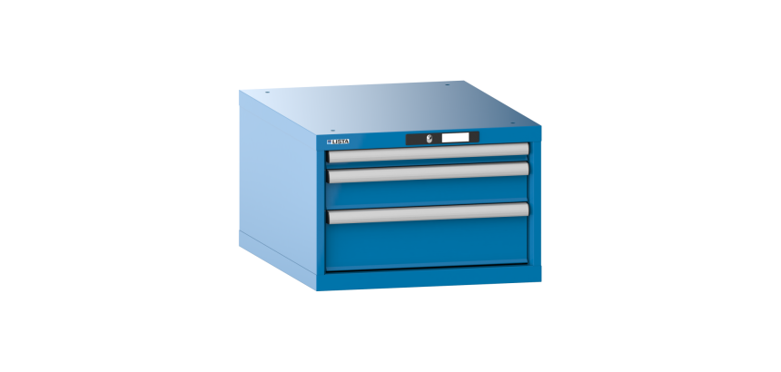 Armoire à tiroirs Lista 27 x 36E H 38,3 x L 56,4 x P 72,5 cm 3 tiroirs (1 x 5, 1 x 10 et 1 x 15 cm) Key Lock