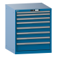 LISTA - Armoire à tiroirs 36x36E (LxPxH) 717x725x850mm 8 tiroirs (1x50/2x75/4x100/1x150) 200kg KEY Lock Bleu clair RAL 5012