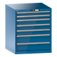 LISTA - Armoire à tiroirs 36x36E (LxPxH) 717x725x850mm 7 tiroirs (2x75/3x100/2x150) 200kg KEY Lock Bleu clair RAL 5012