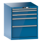 LISTA - Armoire à tiroirs 36x36E (LxPxH) 717x725x850mm 5 tiroirs (1x50/2x100/1x200/1x300) 200kg KEY Lock Bleu clair RAL 5012