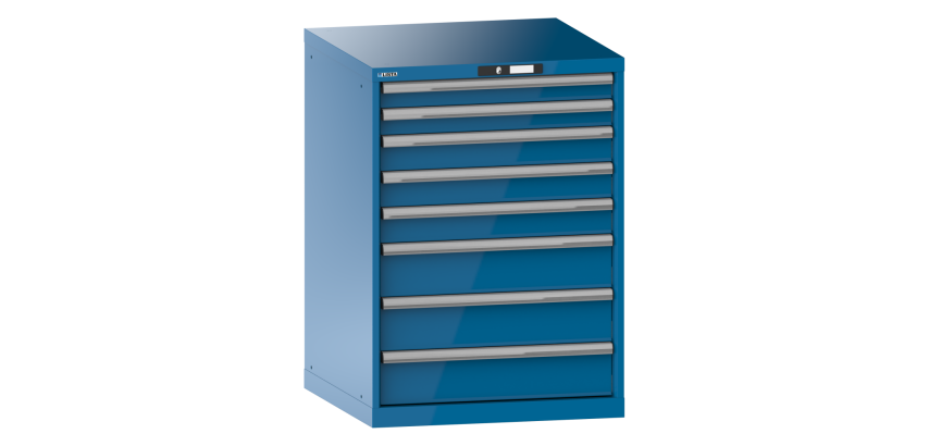 Armoire à tiroirs Lista 36x36E H 100 x L 71,7 x P 72,5 cm 8 tiroirs (2 x 7,5, 3 x 10 et 3 x 15cm) Key Lock
