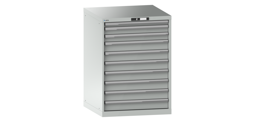 Armoire à tiroirs Lista 36x36E H 100 x L 71,7 x P 72,5 cm 10 tiroirs (1 x 5, 2 x 7,5 et 7 x 10 cm) Key Lock